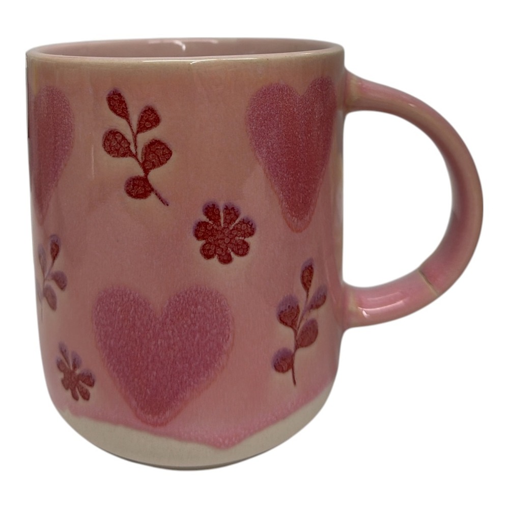 Spectrum Design Ceramic 16oz Hearts Flowers Coffee Mug NWT